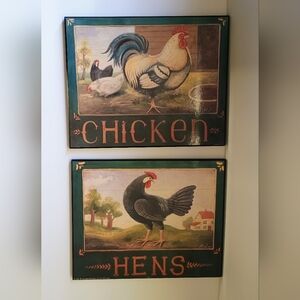 90s Vintage Farmhouse Chicken Wall Art Set